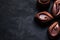 Chocolate over black background. Chocolate Candy, Cocoa. Assortment of fine chocolates close up