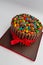 Chocolate overload cake with smarties, M&M`s and chocolate buttons - kit kat cake