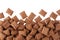 Chocolate pads corn flakes isolated with copy space background.