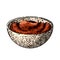 chocolate paste bowl sketch hand drawn vector