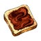 chocolate paste toast sketch hand drawn vector