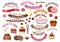 Chocolate pastries and desserts design elements