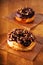 Chocolate pecan donuts