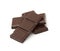 Chocolate pieces on white background