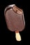 Chocolate popsicle on black