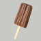 Chocolate popsicle on the sticks, frozen juice. Bright color, summer mood. Ice cream, freshness, Isolate, on a gray background