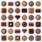 Chocolate pralines candies icon collection - vector color illustration