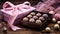 Chocolate pralines in a pink gift box as a luxury holiday present