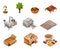 chocolate production isometric set