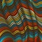 Chocolate and rainbow flex wave warped lines colorful background.with multicolor variable width stripes