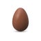 Chocolate realistic egg. 3d whole egg symbol, traditional easter chicken eggs dessert with brown shell, milk and cacao