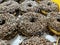 Chocolate rice or chocolate sprinkle doughnuts