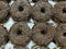 Chocolate rice or chocolate sprinkle doughnuts