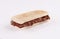 Chocolate sandwich panini on white background