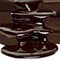 Chocolate sauce flow over cracked chocolate blocks