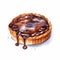 Chocolate Scone Tart Illustration In Watercolor Style