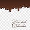 Chocolate seamless pattern. Drip dark chocolate isolated white transparent background. Sweet melting food. Dripping 3d