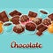 Chocolate seamless pattern with various tasty