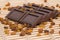 Chocolate slices with raisins