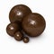 Chocolate soccer balls with shinny texture