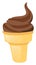 Chocolate soft cream in cone