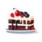 CHOCOLATE SPONGE CAKE BIRTHDAY WITH CHERRY TOPPING