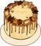 Chocolate sponge cake with pieces of chocolate and sweets for the holiday international cake day vector