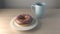 Chocolate Sprinkle Donut with Coffee Mug 3D Rendering