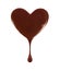 Chocolate stain in the form of heart with falling drop