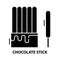 chocolate stick icon, black vector sign with editable strokes, concept illustration