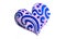 Chocolate sweet bisquit heart with glance colourful enamel on white background