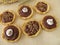 Chocolate tartlets and almond tartlets