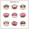 Chocolate tasty sweets icons set