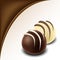 Chocolate text frame with chocolate bonbon