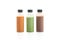 Chocolate, Thai milk tea and Matcha green tea in plastic bottle