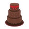 Chocolate Tiered Cakes Isolated