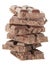 Chocolate tower isolated on a white background