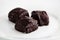 Chocolate truffle candies with sea salt