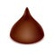 Chocolate truffle candy on white background.