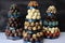 chocolate truffle tower with assorted flavors and colors