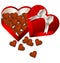 Chocolate Valentines day in heart gift box