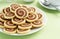 Chocolate and Vanilla Pinwheel Cookies with Tea
