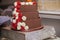 Chocolate wedding cake with roses