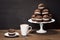 Chocolate Whoopie Pies or Moon Pies with Coffee