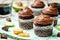 Chocolate zucchini banana cupcakes with chocolate avocado banana