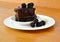 Chocolate zucchini cake with chocolate ganash and fresh blackberries