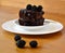 Chocolate zucchini cake with chocolate ganash and fresh blackberries