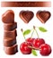 Chocolates with cherries.