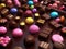 Chocolates of different tastes and colors