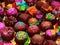 Chocolates of different tastes and colors